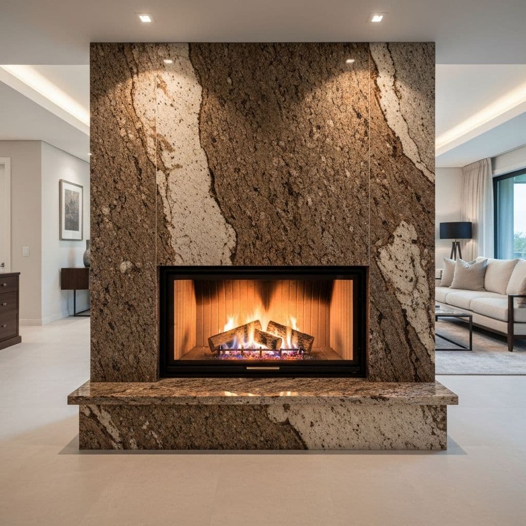 Granite fireplace surround
