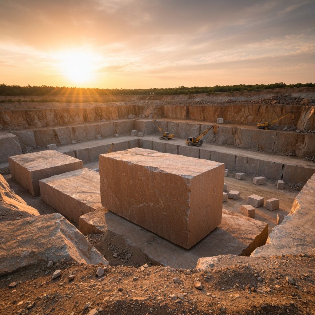 Granite quarry showcasing natural stone extraction