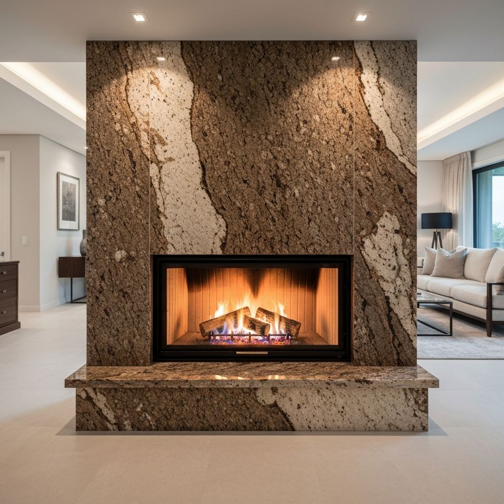 Granite fireplace surround